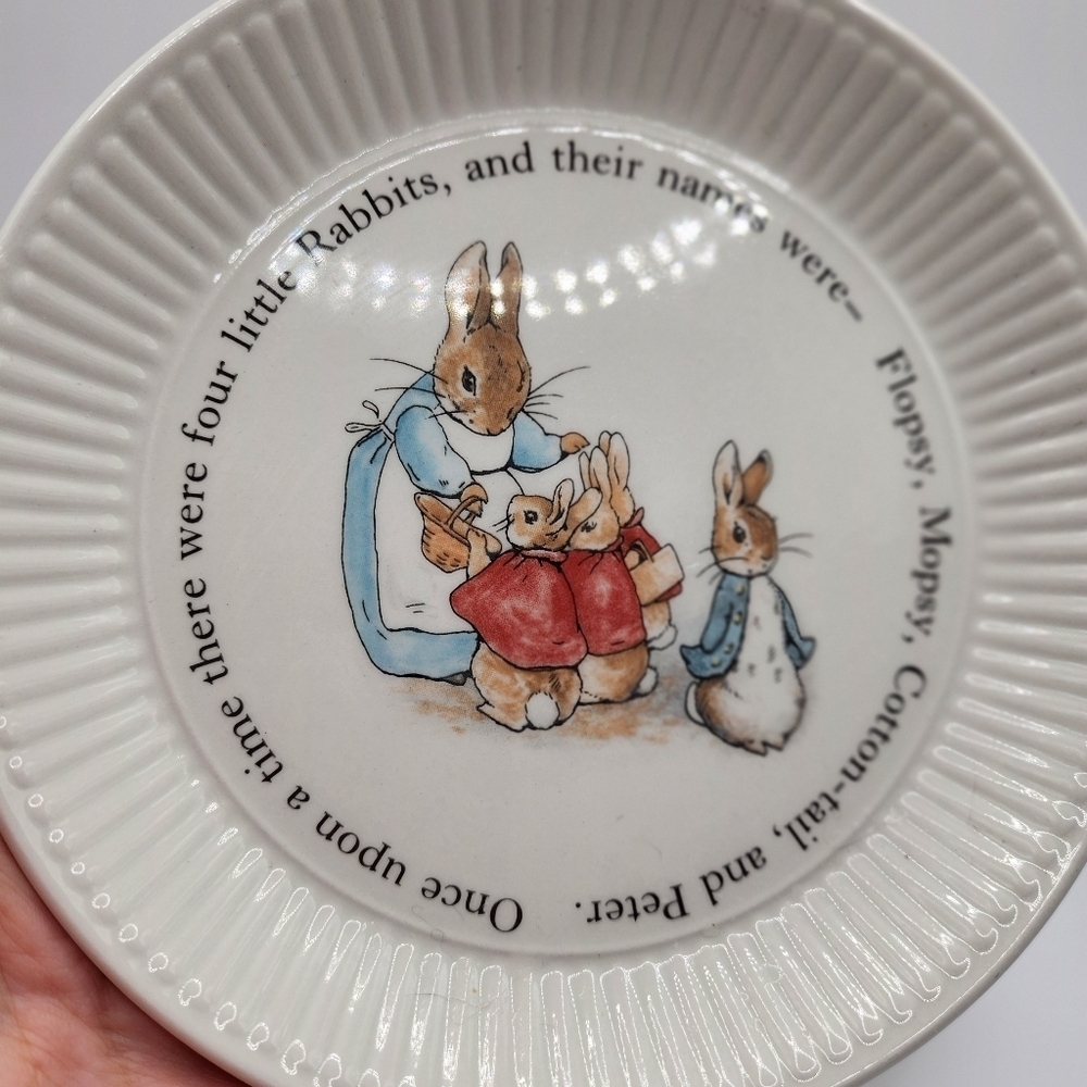Peter Rabbit Wedgwood Beatrix Potter 6” Ribbed Plate 1993 Frederick Warne VTG - Picture 3 of 12